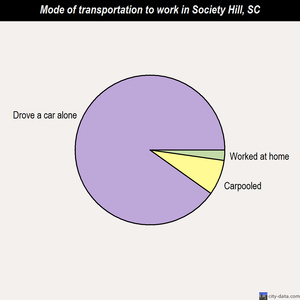 Society Hill mode of transportation to work chart