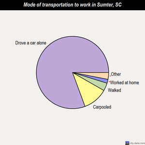 Sumter mode of transportation to work chart