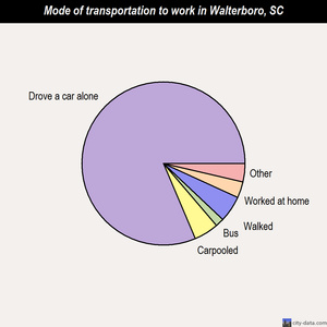 Walterboro mode of transportation to work chart