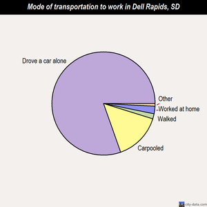 Dell Rapids mode of transportation to work chart