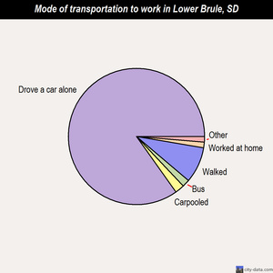 Lower Brule mode of transportation to work chart