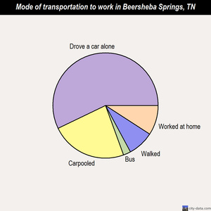 Beersheba Springs mode of transportation to work chart