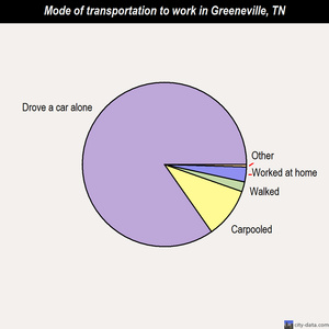 Greeneville mode of transportation to work chart