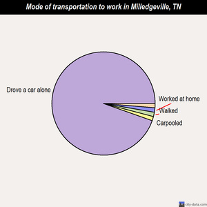 Milledgeville mode of transportation to work chart