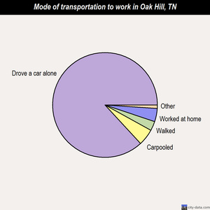 Oak Hill mode of transportation to work chart