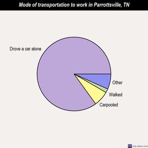 Parrottsville mode of transportation to work chart