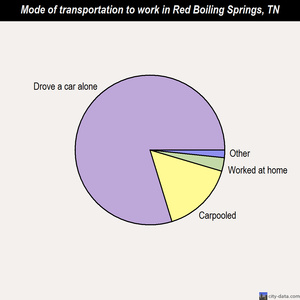 Red Boiling Springs mode of transportation to work chart