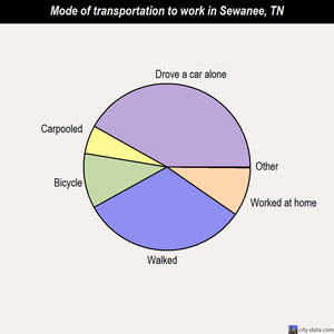 Sewanee mode of transportation to work chart