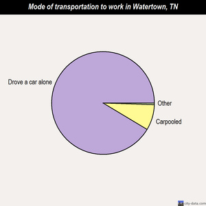 Watertown mode of transportation to work chart