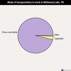 Wildwood Lake mode of transportation to work chart