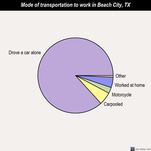 Beach City mode of transportation to work chart