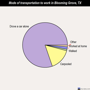 Blooming Grove mode of transportation to work chart