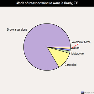 Brady mode of transportation to work chart