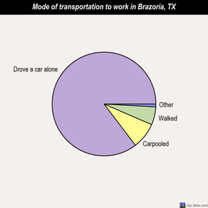 Brazoria mode of transportation to work chart