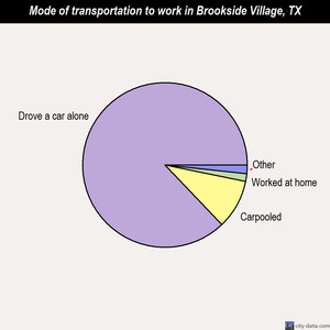 Brookside Village mode of transportation to work chart