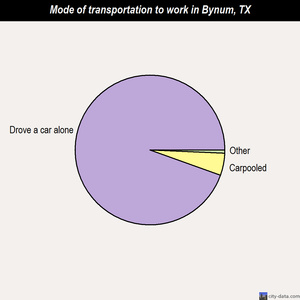 Bynum mode of transportation to work chart