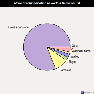 Cameron mode of transportation to work chart