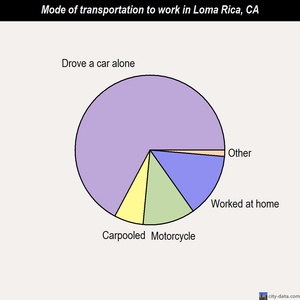 Loma Rica mode of transportation to work chart