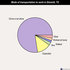 Dimmitt mode of transportation to work chart