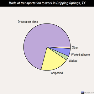 Dripping Springs mode of transportation to work chart