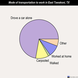 East Tawakoni mode of transportation to work chart