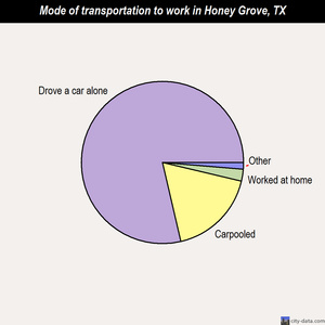 Honey Grove mode of transportation to work chart