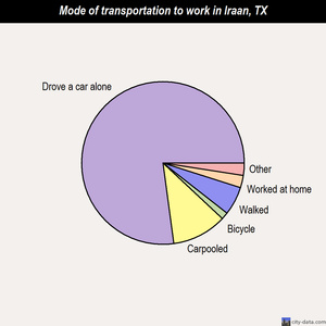 Iraan mode of transportation to work chart