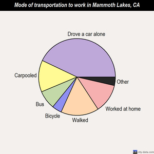 Mammoth Lakes mode of transportation to work chart