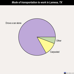 Lamesa mode of transportation to work chart