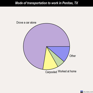Penitas mode of transportation to work chart