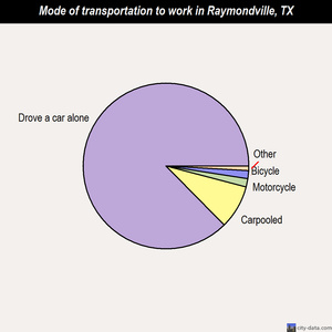 Raymondville mode of transportation to work chart