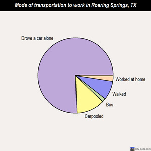 Roaring Springs mode of transportation to work chart