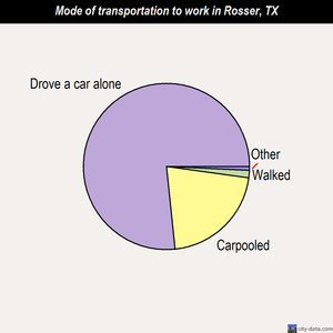 Rosser mode of transportation to work chart