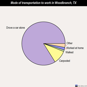 Woodbranch mode of transportation to work chart