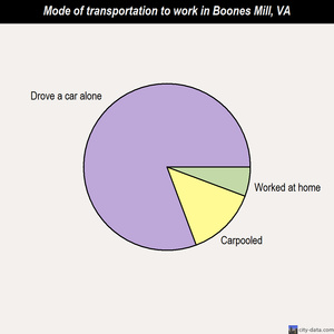 Boones Mill mode of transportation to work chart