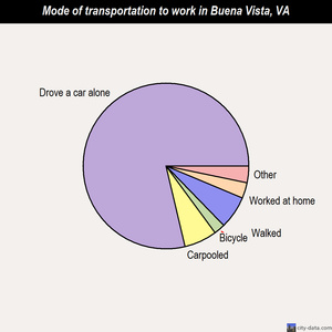 Buena Vista mode of transportation to work chart
