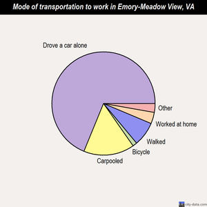 Emory-Meadow View mode of transportation to work chart