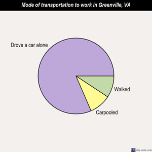 Greenville mode of transportation to work chart