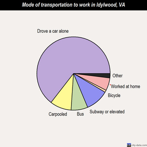 Idylwood mode of transportation to work chart