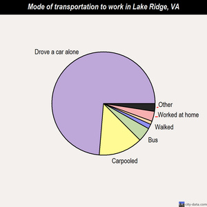 Lake Ridge mode of transportation to work chart