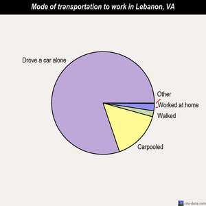 Lebanon mode of transportation to work chart