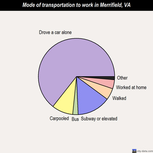 Merrifield mode of transportation to work chart