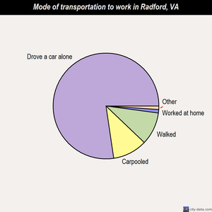 Radford mode of transportation to work chart