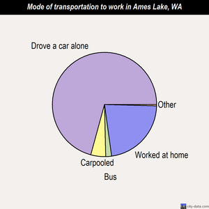 Ames Lake mode of transportation to work chart