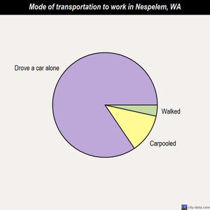 Nespelem mode of transportation to work chart