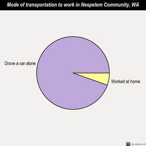 Nespelem Community mode of transportation to work chart