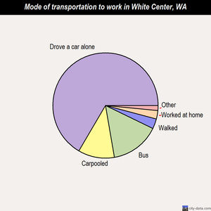 White Center mode of transportation to work chart