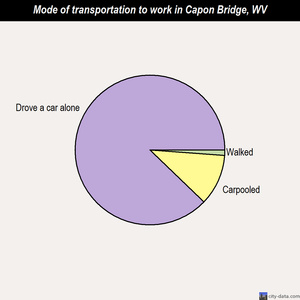 Capon Bridge mode of transportation to work chart