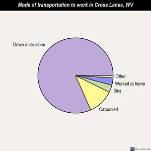 Cross Lanes mode of transportation to work chart