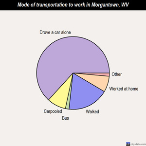 Morgantown mode of transportation to work chart